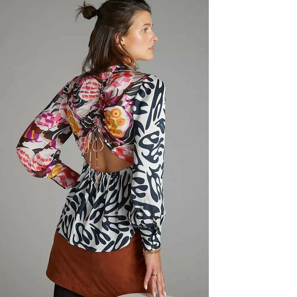 Anthropologie Let Me Be Floral Cut-Out Buttondown - Picture 1 of 8